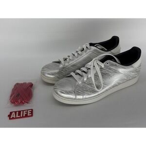 ALIFE Sneakers Womens 12 Silver Metallic Graphic Design Korea Leather